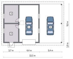 Аккуратный гараж на 1 авто с большим навесом