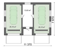 Гараж интересной планировки на 2 авто