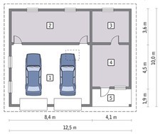 Гараж на 2 машины с жилыми помещениями