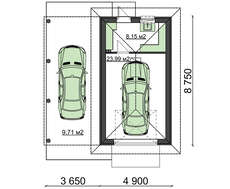 Гараж на 1 машину с навесом