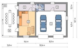 Гараж на 2 автомобиля с жилыми помещениями