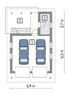 Гараж с навесом на 2 машины