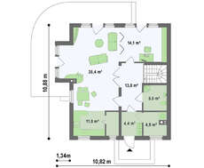 Симпатичный коттедж с мансардой