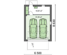 Гараж на 2 машины с плоской крышей