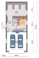 Жилой дом с гаражом на 2 машины