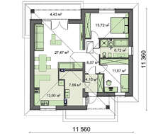 Одноэтажный дом с крытой террасой