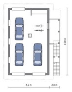 Гараж на 3 машины с жилыми помещениями на втором этаже