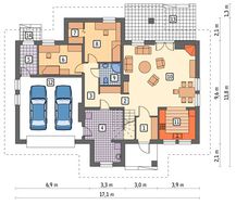Проект усадьбы с гаражом на 2 авто