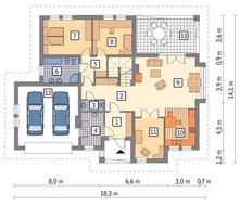 Красочный коттедж на 2 авто