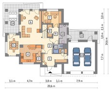 Современный дом с гаражом на 2 автомобиля