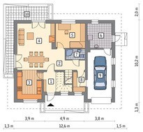 Двухэтажный жилой дом с гаражом