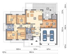Проект жилого дома с гаражом на 2 авто
