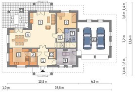 Проект изящной усадьбы с гаражом на 2 авто