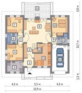 Просторный дом с кирпичным орнаментом