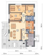 Одноэтажный особняк на 4 спальни