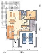 Особняк с просторной террасой на втором этаже