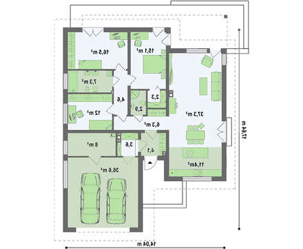 Просторный коттедж с панорамными окнами в гостиной