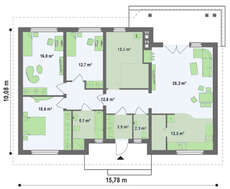 Проект классического одноэтажного дома с чердаком