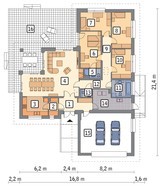 Одноэтажный дом в натуральной расцветке