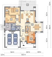 Двухэтажный особняк природной расцветки