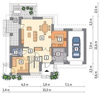 Двухэтажный дом на 6 спален