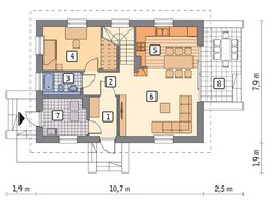 Жилой дом с интересным кирпичным декором
