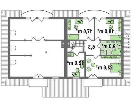 Проект двухэтажного коттеджа с чердаком на две семьи