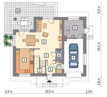 Двухэтажный дом с интересным декором стен