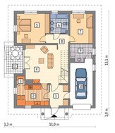 Жилой дом с мансардой на один этаж