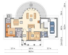 Проект великолепного дома с большим эркером