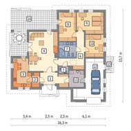 Одноэтажный коттедж декорированный натуральным камнем