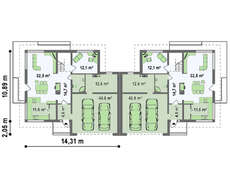 Проект 2-х этажного дома с террасой над гаражом