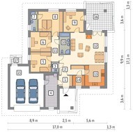 Одноэтажный коттедж на 2 авто