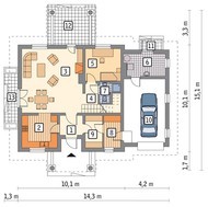 Проект двухэтажного дома в классическом стиле с колоннами