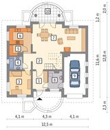 Проект двухэтажного дома с полукруглыми балконами