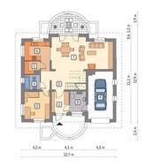 Проект красивого особняка с полукруглыми балконами