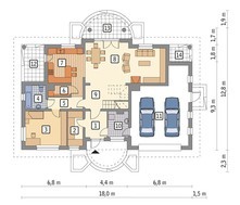 Проект особняка с полукруглыми балконами