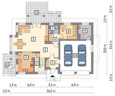 Двухэтажный коттедж со светлой гостиной