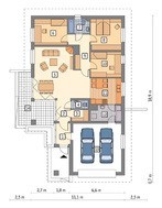 Одноэтажный дом с колоннами