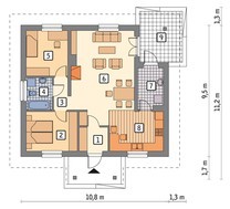 Проект жилого дома с четырехскатной крышей