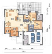 Двухэтажный дом сложной формы