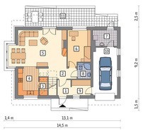 Симпатичный дом с большой мансардой