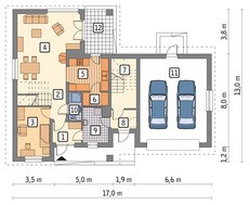 Двухэтажный дом с красивым декором