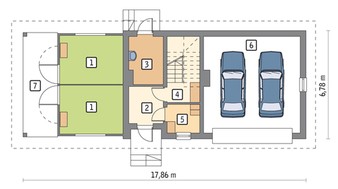 Проект конюшни с гаражом на 2 машины