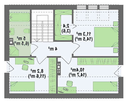Современный компактный дом с мансардой