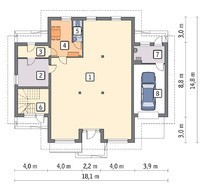 Двухэтажное здание под аптеку с жилыми апартаментами и гаражом