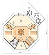 Здание торгового комплекса сложной формы