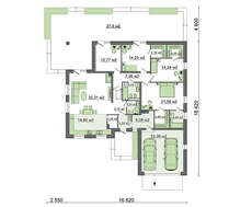 Проект аккуратного одноэтажного дома с террасой