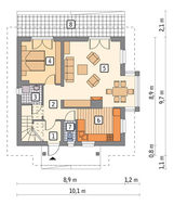 Двухэтажный дом с красивым эркером