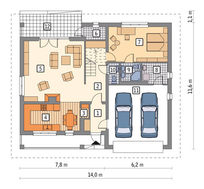 Красивый дом с мансардой и большим гаражом